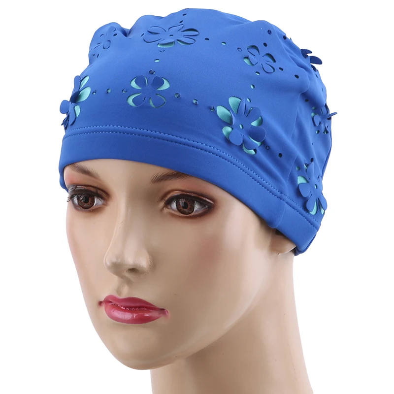blue Новинка, шапка для плавания ming, женская, унисекс, для девочек, с длинными волосами, шапочка для купания, эластичная, с драпировкой, свободный размер, для плавания, для бассейна, Спортивная, эластичная, тюрбан - Цвет: blue
