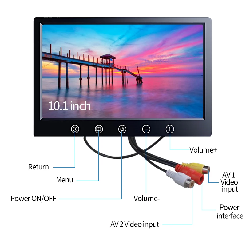 10 1 дюймовый AV TFT LCD Автомобильный монитор портативный задний вид резервная камера