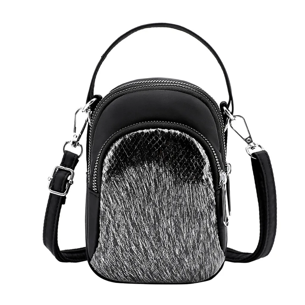 Women Nylon Sequin Coin Purse Shoulder Mobile Phone Bag Exquisite Girls Delicate Handbag Elegant Ladies Fashion Casual Bags