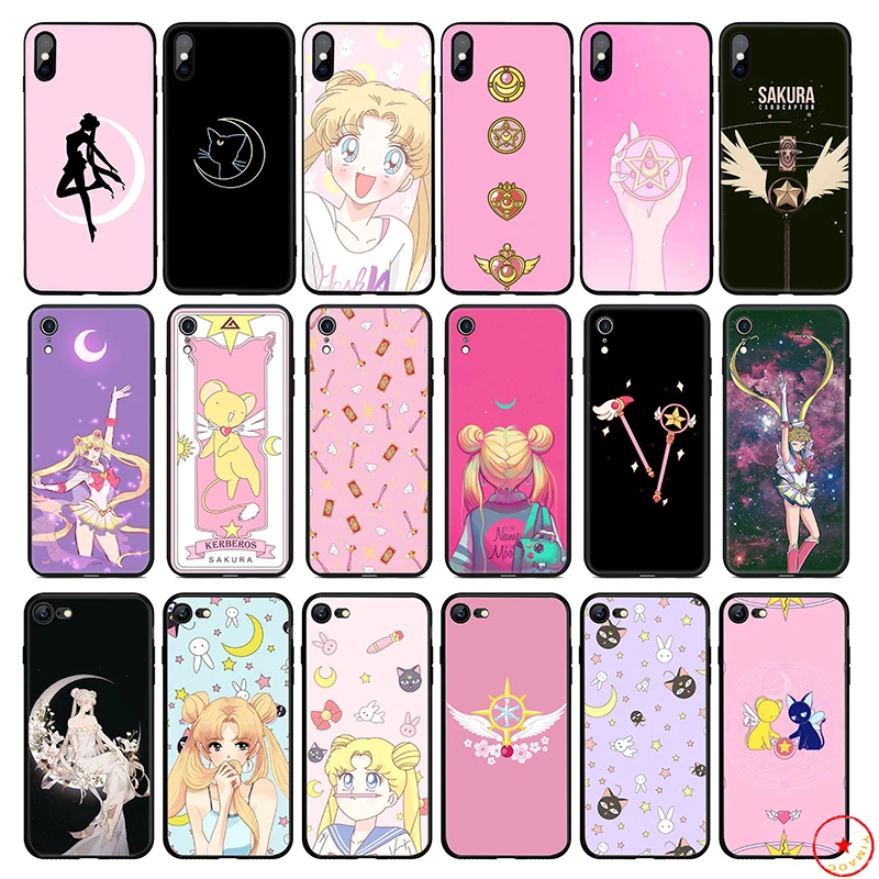 Sailor Moon Anime Soft Silicone Phone Case for iPhone 11 Pro Xs Max X or 10 8 7 6 6S Plus 5 5S SE Xr 7Plus Cover |
