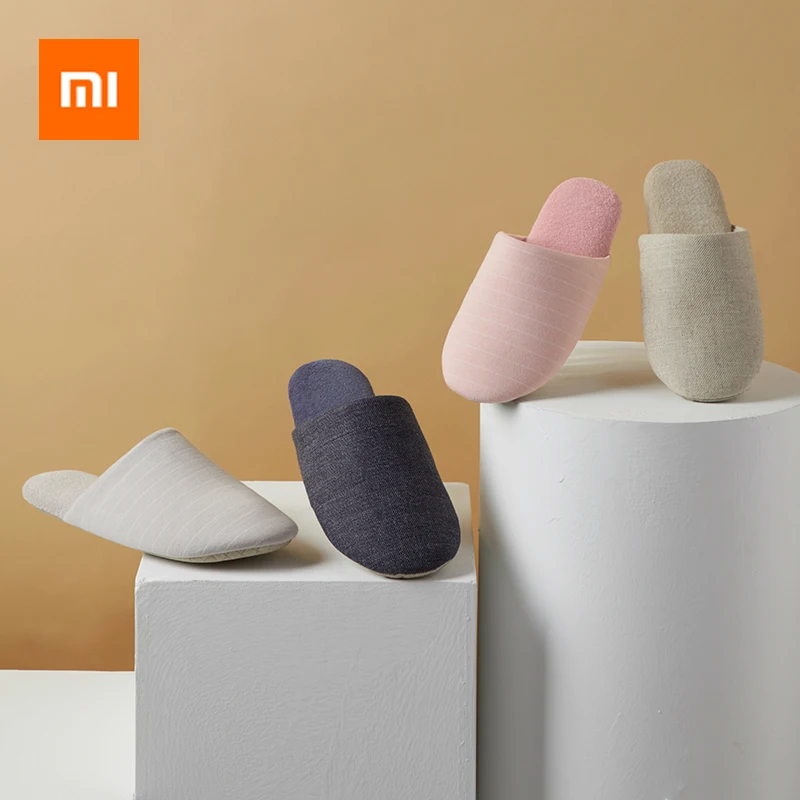 

High Quality Xiaomi Men Women Soft Household Home Slippers Indoor Comfortable Warm Anti-slip Men Women Slippers Japanese Style