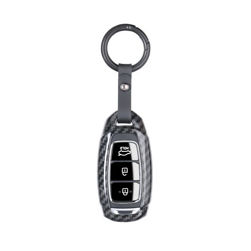 Углеродное волокно флип ключи крышка брелок Чехол цепь для hyundai Veloster 19