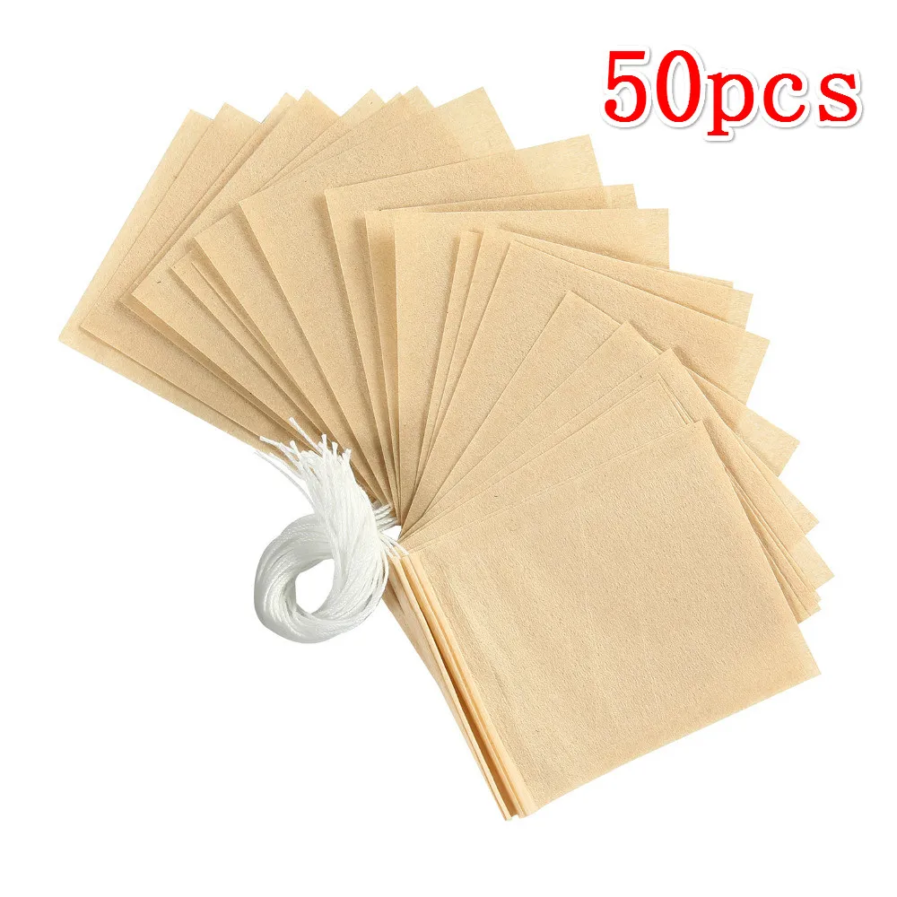 A 50pcs 50x62mm 100 шт фильтр-мешок для заварки кофе экологичный тонкий нетоксичный термостойкий одноразовый пустой стерильный инфузионный специи чай трава - Цвет: A 50pcs 50x62mm