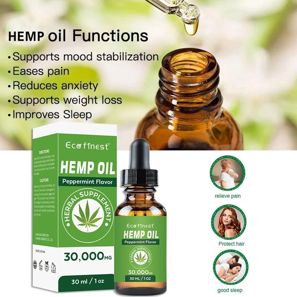 30ml 30000mg Hemp Seed Extract Hemp Seed Oil Bio Active Drop For Pain Relief Reduce Sleep Anxiety Herbal Drops Body Oil Aliexpress