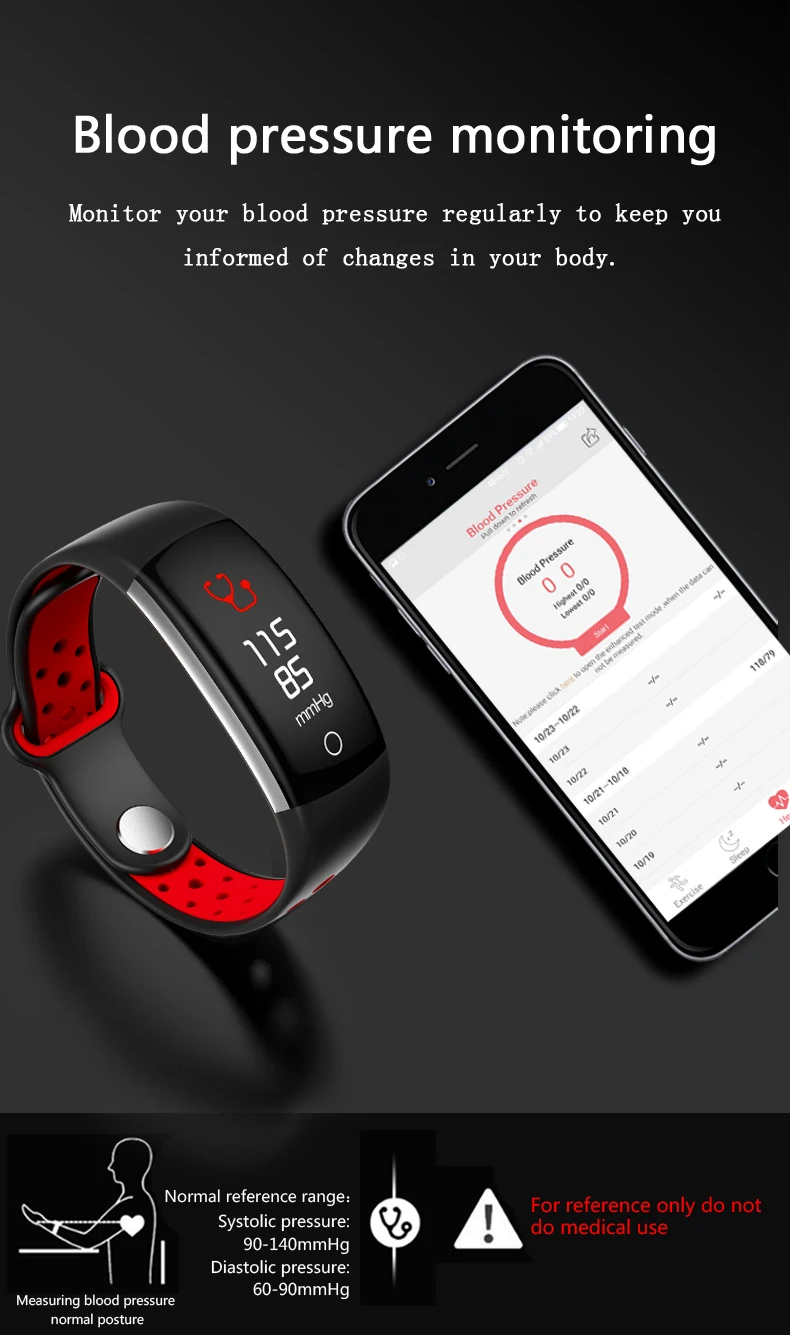 Leic Q6, умный браслет, Bluetooth, спортивные, фитнес, женские, мужские часы, трекер, пульсометр, кровяное давление, цветной экран, браслет