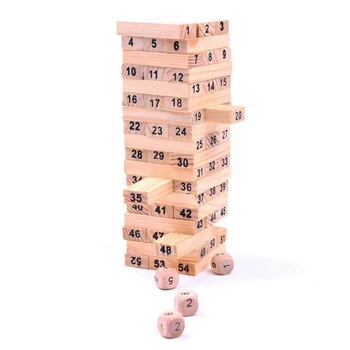 

Portable Home Kids Toys Durable DIY Dominoes Digital Gift Educational Wooden Layer Stacking