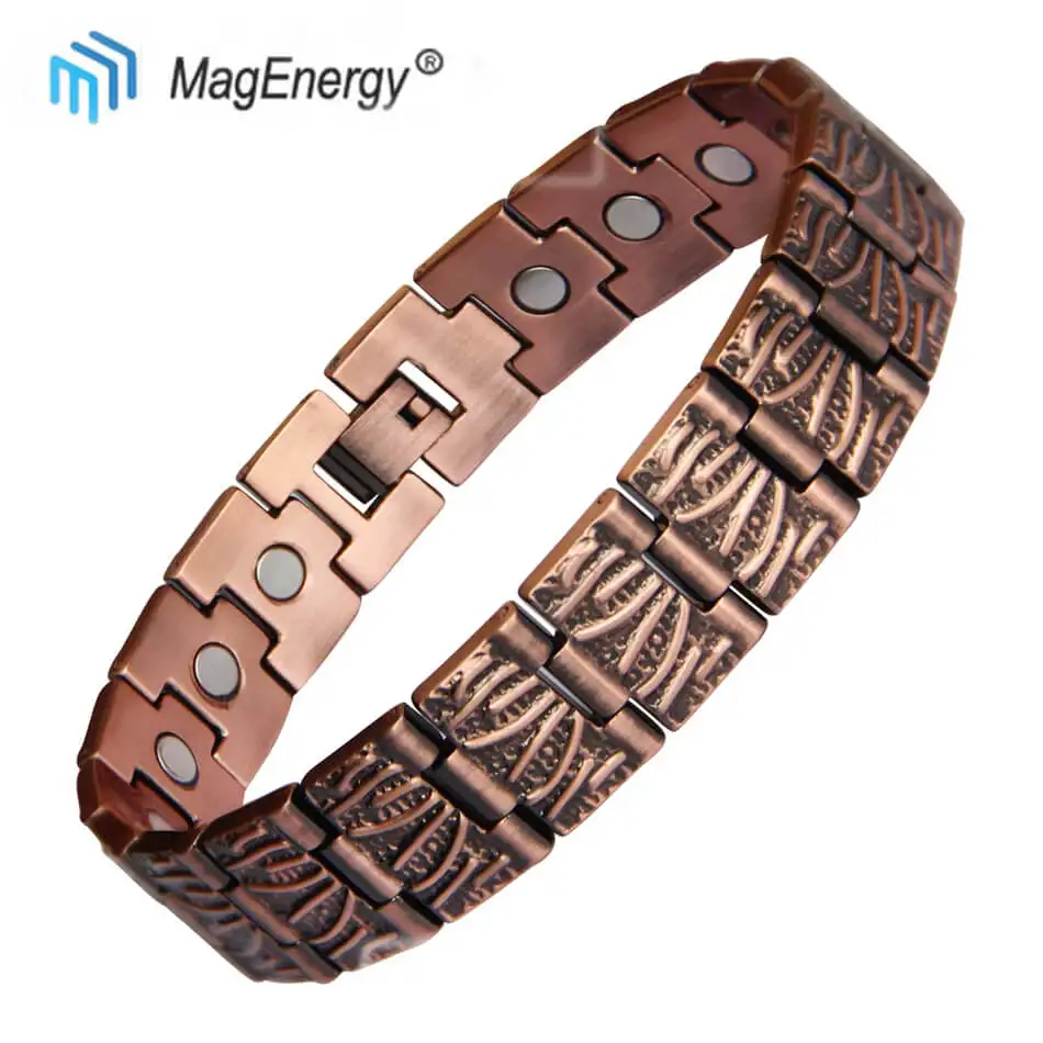 MagEenergy 99.9% чистые медные браслеты Магнитный браслет для артрита сильный 3000 Гаусс Магнитная терапия мужские браслеты