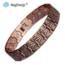 MagEenergy 99.9% чистые медные браслеты Магнитный браслет для артрита сильный 3000 Гаусс Магнитная терапия мужские браслеты