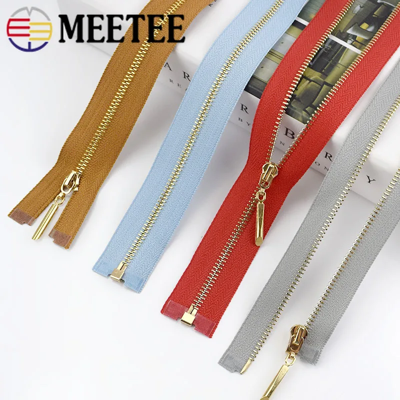 Meetee 10 шт. металлическая молния 3#40/50/60/70 см, открытый конец молния для шить сумки кошелек пуховик, куртка, юбка, Костюмы швейные принадлежности ZA048