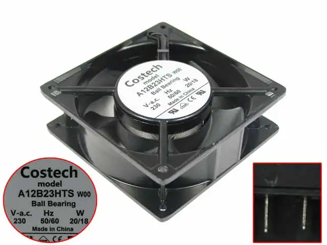 Emacro для Costec A12B23HTS AC 230V 20,00 W 120x120x38 мм 2-провод Сервер площади вентилятора