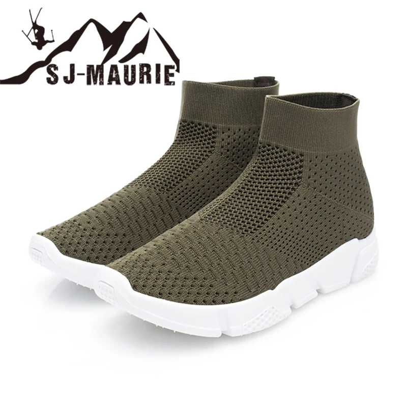 SJ-Maurie Sock Sneakers Breathable Sport Shoes Sock Boots Woman Shoes Middle Top Running Shoes For Women