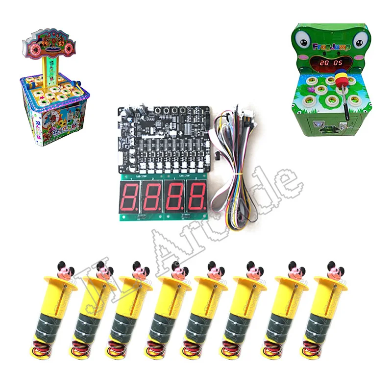 

Arcade DIY kit with motherboard and 8 hitting heads for build up a kids hitting frog / mouse hammer game machine