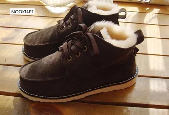 

In 2019, Europe's latest fashion high-quality snow boots, real sheepskin, 100% natural wool, men's boots, two colors,free delivy