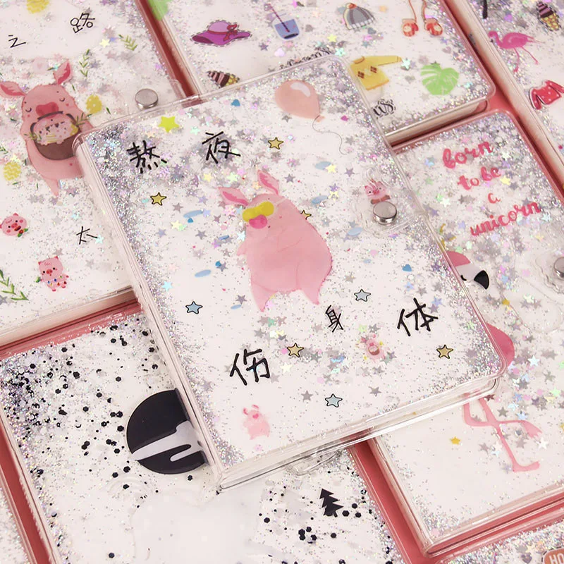 

LoveFrom 1 Pcs Kawaii PVC Planner Book Liquid Quicksand Journal Cartoon Cute Diary Study Notebook Stationery for Girls