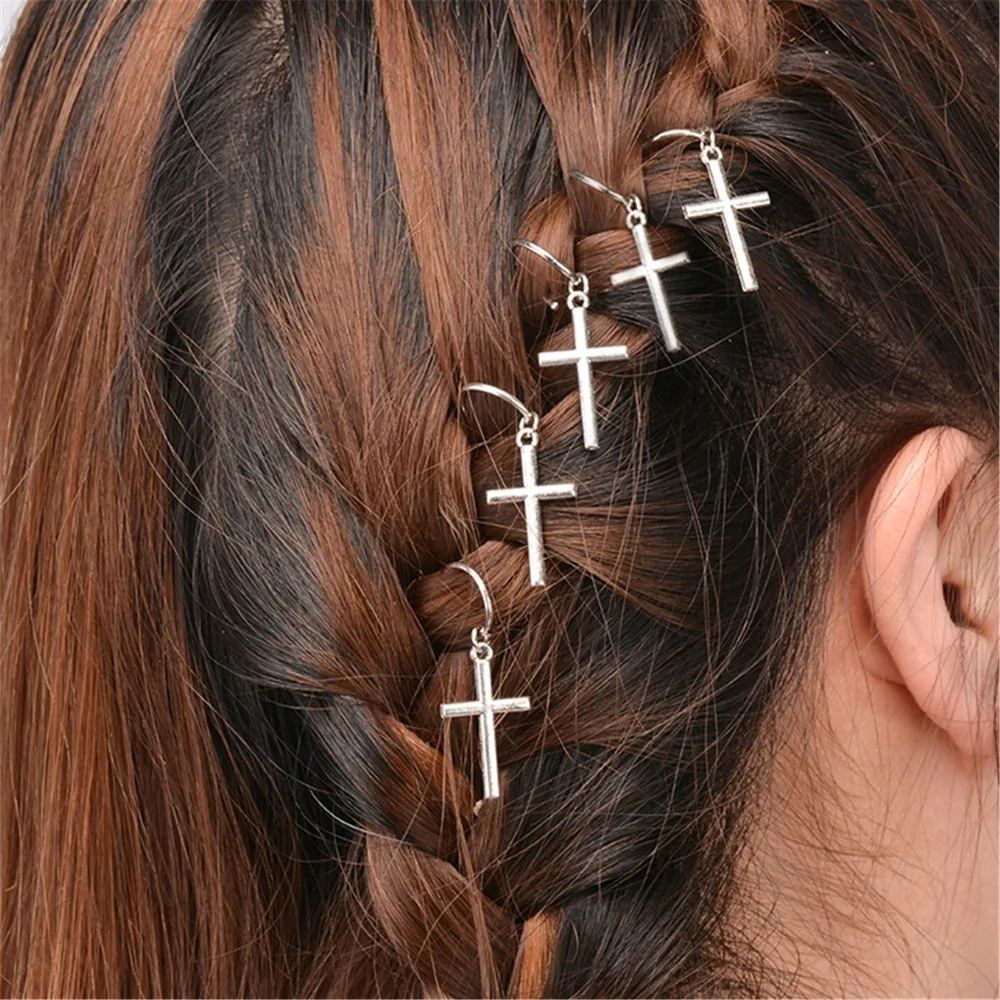 Fashion-Vintage-Hair-pin-Hair-Clip-Charm-Leaf-Star-Shell-Cross-Fatima-Hand-Tassel-Hair-Band