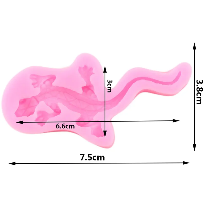 Lizard Gecko Salamander Silicone Mold Cupcake Topper Fondant Cake Decorating Tools Polymer Clay Candy Chocolate Gumpaste Moulds