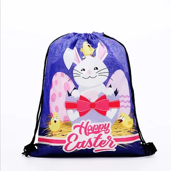 

Customized Logo Cartoon Girl style Bunny pattern Polyester Drawstring Bags Anniversary Gift Bag Sports backpack Storage Bag