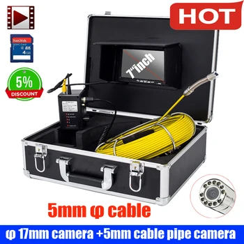 

7inch 17mm Handheld Industrial Pipe Sewer Inspection Video Camera IP68 Waterproof CCD600 TVL Camera with 9pcs LED