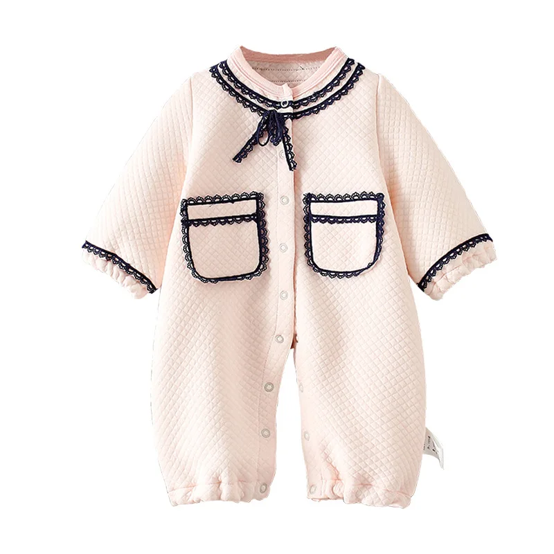 Детские пижамы фонарь теплого света с рукавами, детские комбинезоны, Одежда для новорожденных, костюм для девочек, комбинезон для малышей, jumspuit с карманом, От 0 до 2 лет