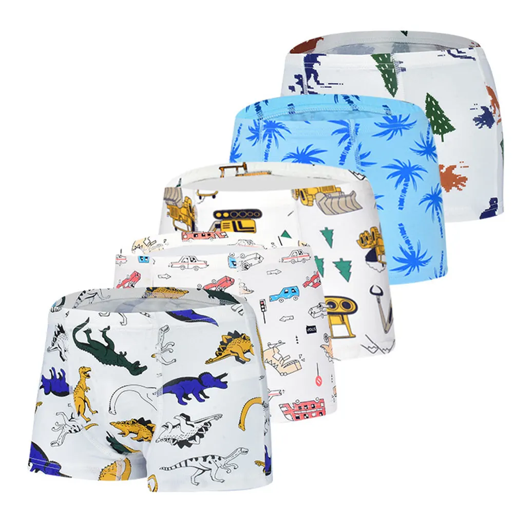 Bóxer de algodón para niños de 2 a 14 años, ropa interior, Diseño de dinosaurio de elefante, pantalones cortos suaves, gran oferta, 2021