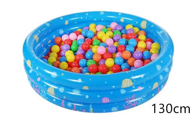 Надувной детский бассейн Piscina портативный открытый детский ванна для бассейна детский бассейн цветные шарики водные игрушки - Цвет: Blue 130