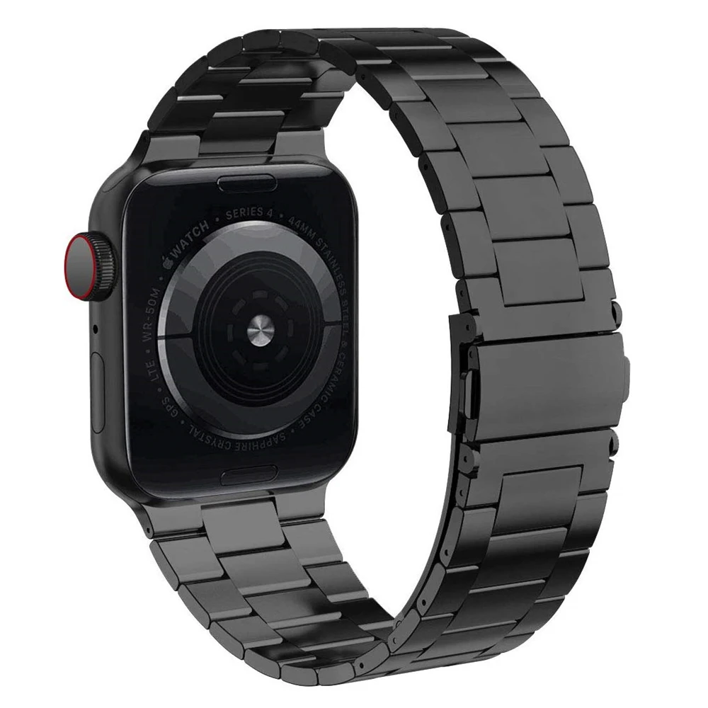 Для Apple Watch, серия 5, улучшенная версия, твердый браслет из нержавеющей стали, бизнес браслет для замены iWatch, 40 мм, 44 мм, ремешок