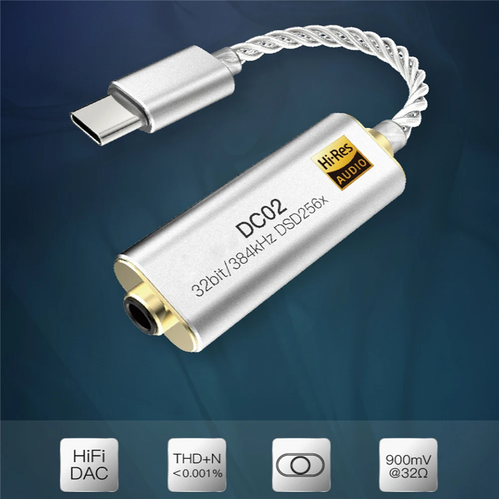 Adaptador de Amplificador de Fone de Ouvido Portátil para Ibasso Comprimidos de Computador Dac para Android 3.5mm de Alta Fidelidade Contrata Adaptador Tipo-c Dc01 Dc02 Usb 2.5mm Mod. 1415758 - Image 3