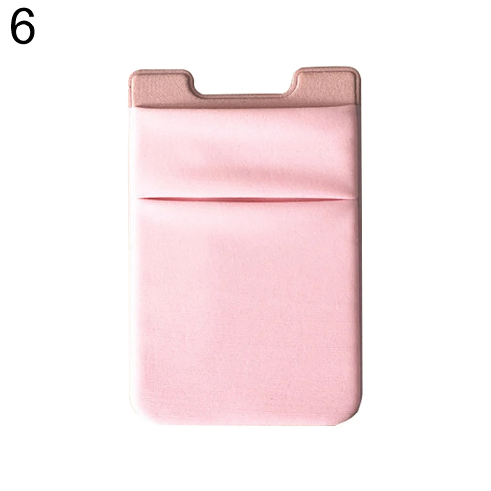 Эластичный мраморный портативный самоклеящийся Чехол для мобильного телефона с отделением для кредитных карт, клейкий кошелек - Цвет: Розовый