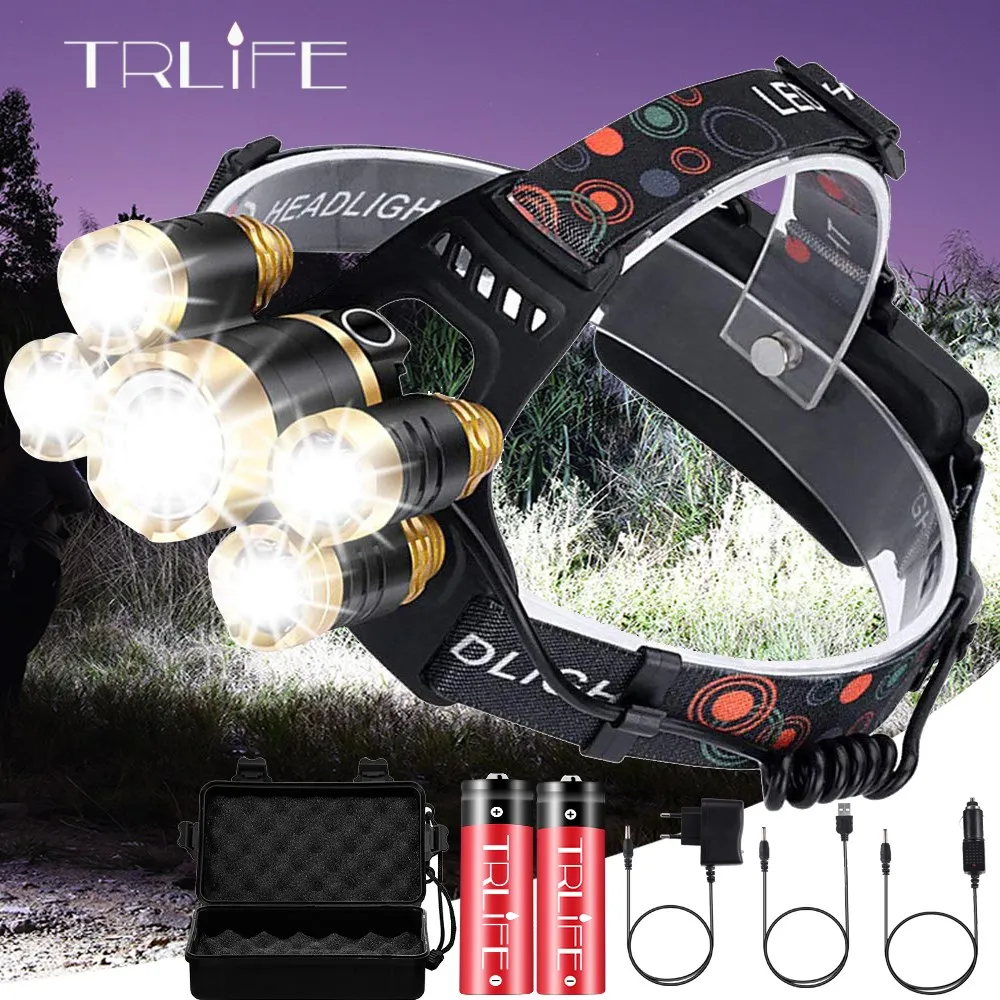 Суперъяркий светодиодный налобный фонарь с аккумулятором регулируемый головной