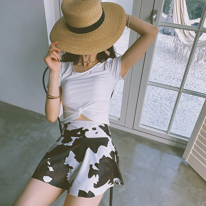 

Bathing Suit Women's 20 New Style Small Bust Gathering High-waisted Slimming Two-piece Swimsuits Hot Springs Belly Covering Cons
