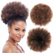 

8inch Short Synthetic Hair Bun Drawstring Ponytail Afro Puff Chignon Hair pieces For Women Kinky Curly Updo Clip Hair Extension