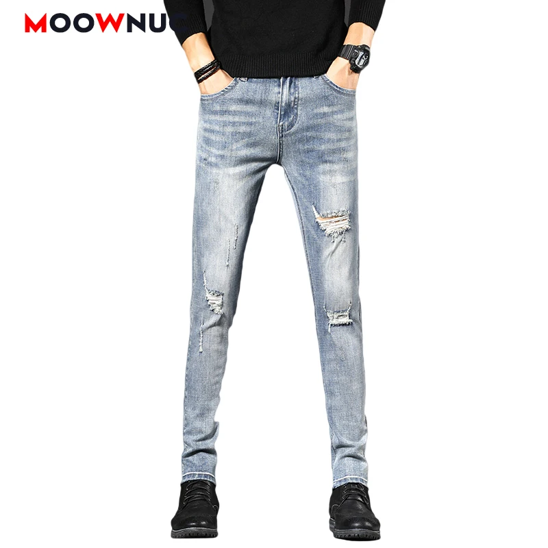 

2020 Youth Jeans Street dress dress Fashion Casual Slim Fit Men's Clothes Designer classic Trousers Skinny Pants Hombre MOOWNUC