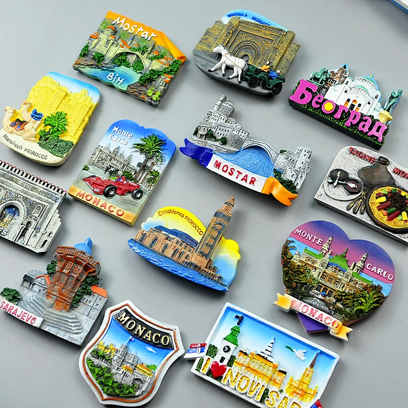 Ручная роспись Monaco Camel Casablanca Taji Pot боснийский 3D магниты на холодильник туристические сувениры магнитные наклейки на холодильник подарок