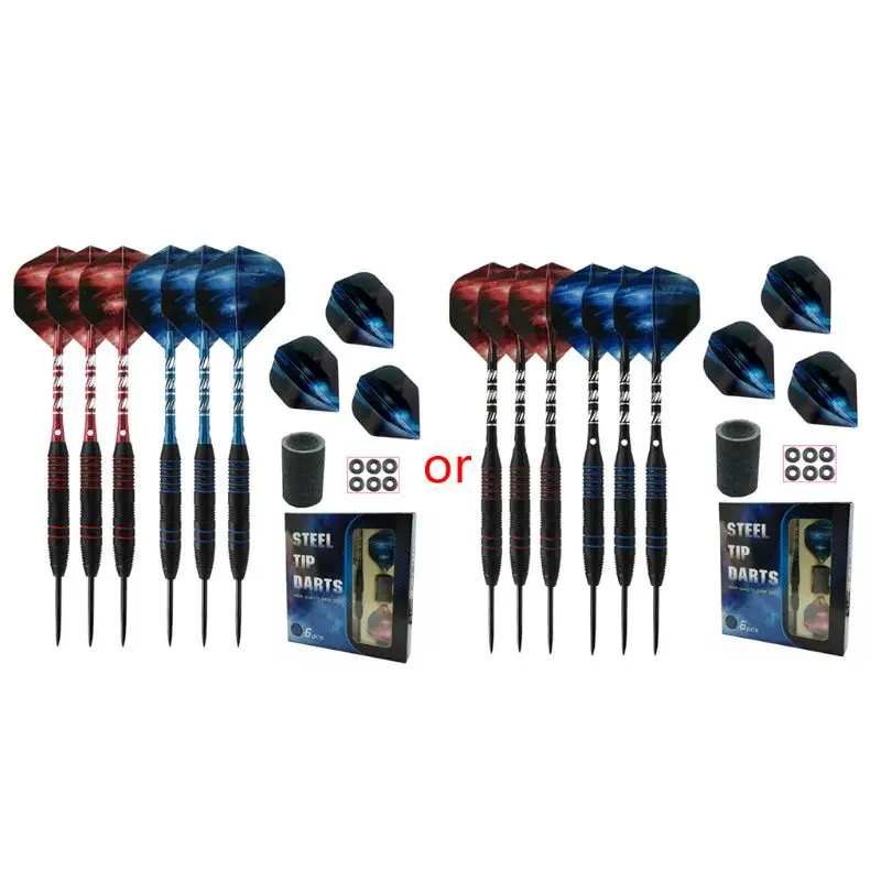 6pcs/Set Professional Steel Tip Darts Set with Aluminum Shafts Flights