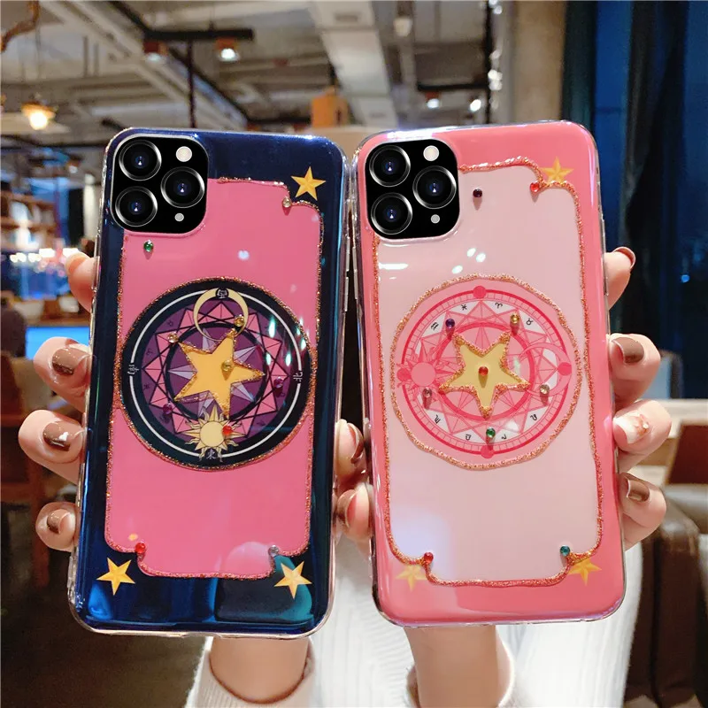 Для iphone XS max XR X Блестящий Мягкий чехол с изображением Сейлор Мун для 8plus 7plus 6SP 7 8 6 6S