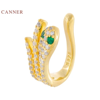 

CANNER Luxury snake ear clip 925 Sterling Silver Earrings Gold Earrings For Women Earrings Korean Jewelry Pendientes Aretes
