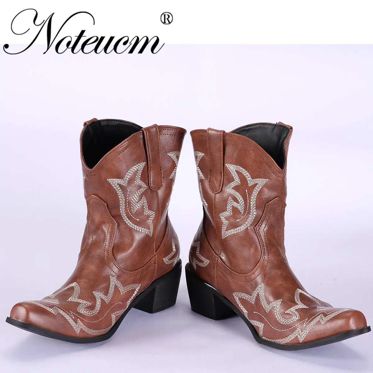 Женские ковбойские ботинки в ковбойском стиле; женская кожаная обувь на высоком квадратном каблуке; короткие ковбойские ботинки; botas; ковбойская обувь