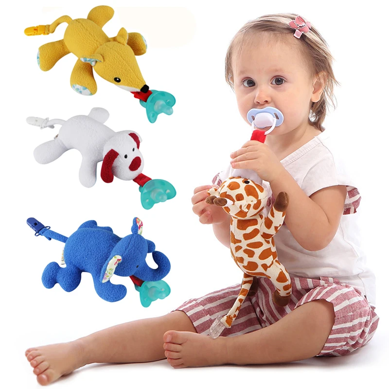 24 Animal Selection Baby Boy Girl Dummy Pacifier Chain Clip Plush Animal Toys Soother Nipples Holder(not Include Pacifier