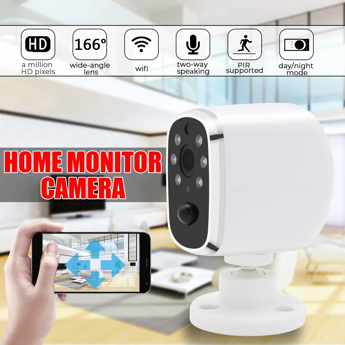 

1/4 Full Wide Angle Lens B20H Camera Million Sensor2.4 GHz Smart WiFi Video Intercom Camera Wifi 802.11b /g/n Wireless Network