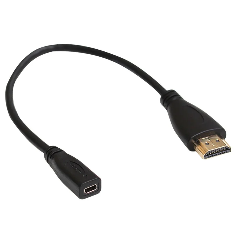 Черный Удобный микро HDMI Женский к HDMI Мужской адаптер кабель конвертер для планшет мобильный телефон - Цвет: Черный