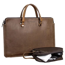 Новинка, мужской портфель из натуральной воловьей кожи, модная деловая сумка большой вместимости, Черная мужская сумка через плечо для ноутбука