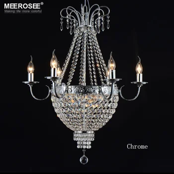 

Modern Crystal chandelier Light 9 Lights Chrome Black Hanging Lamp Vintage Crystal Lighting Wrought Iron White Home Light