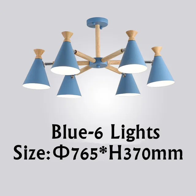 1 Lustra lampa современный светодиодный гостиная спальня кабинет отель потолочная лампа Macaron деревянная люстра креативный - Цвет абажура: 1