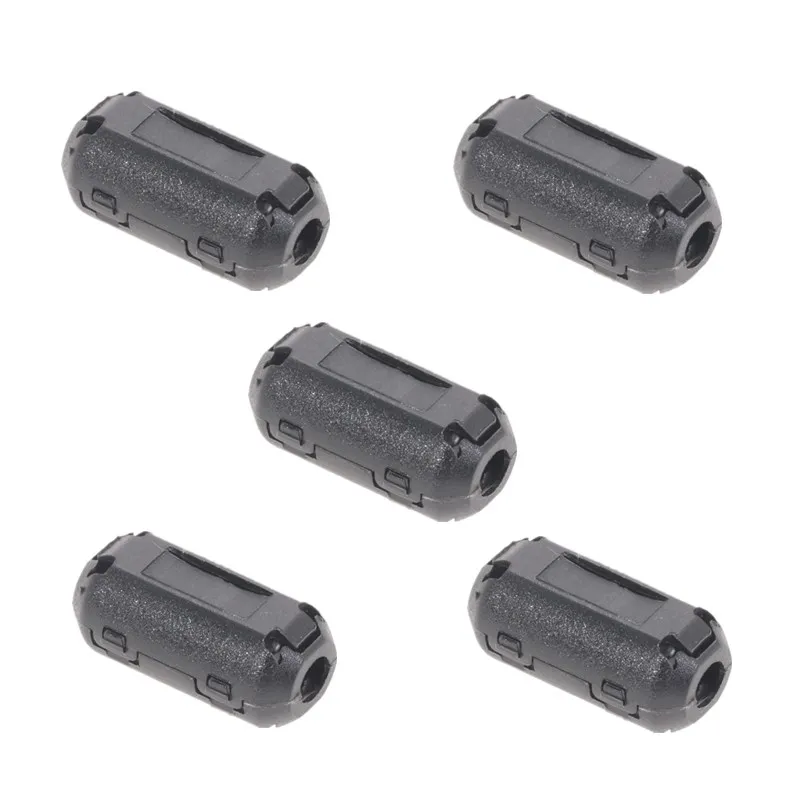 5pcs 3.5MM Clip in plastica nera su EMI RFI filtro antirumore filtri con nucleo in Ferrite rimovibili