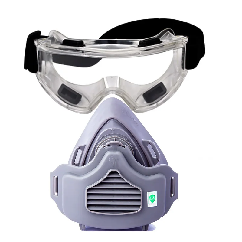 Mask Clear Glasses Пылезащитная маска, респиратор, 4 слоя, фильтр, хлопок, Пыленепроницаемая, половина лица, маска для ежедневного использования, плотник, строитель, шахтер, полировка - Цвет: Mask Clear Glasses