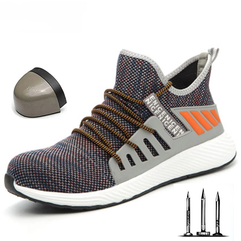 

2019Autumn new steel work safety shoes men's breathable sports shoes ultra light soft boots men's comfortable industrial shoes