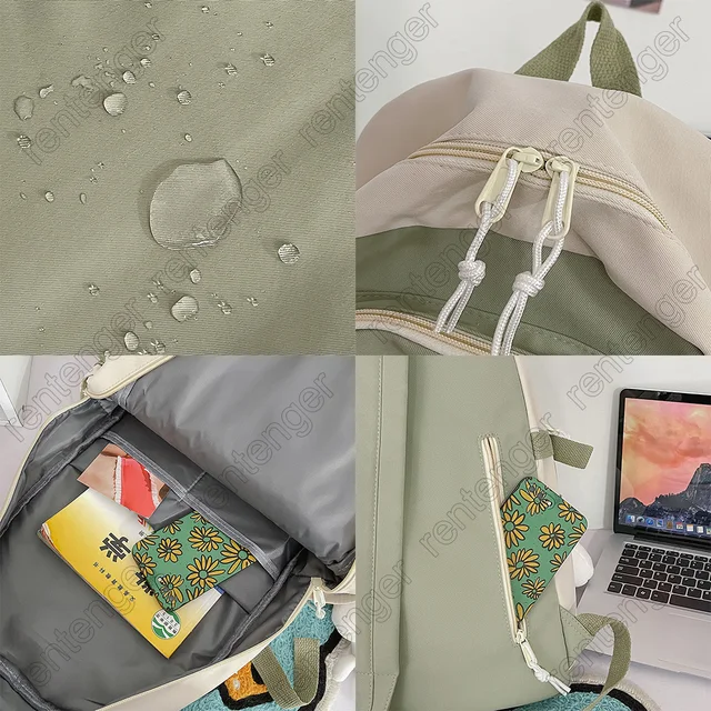 Student Laptop Female Book Bag Fashion Cute Women Backpack School Ladies Cool Harajuku Bag Girl Nylon Kawaii Backpack Waterproof 5