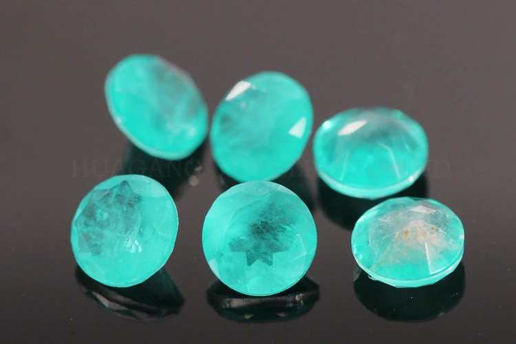 Лабораторные искусственные камни Paraiba круглой формы для изготовления ювелирных изделий 5,0~ 12,0 мм