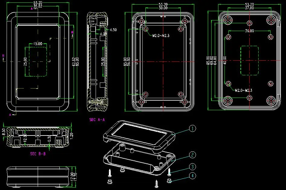 szomk handheld plastic box for electronics instrument housing plastic enclosure for pcb design junction box device project box