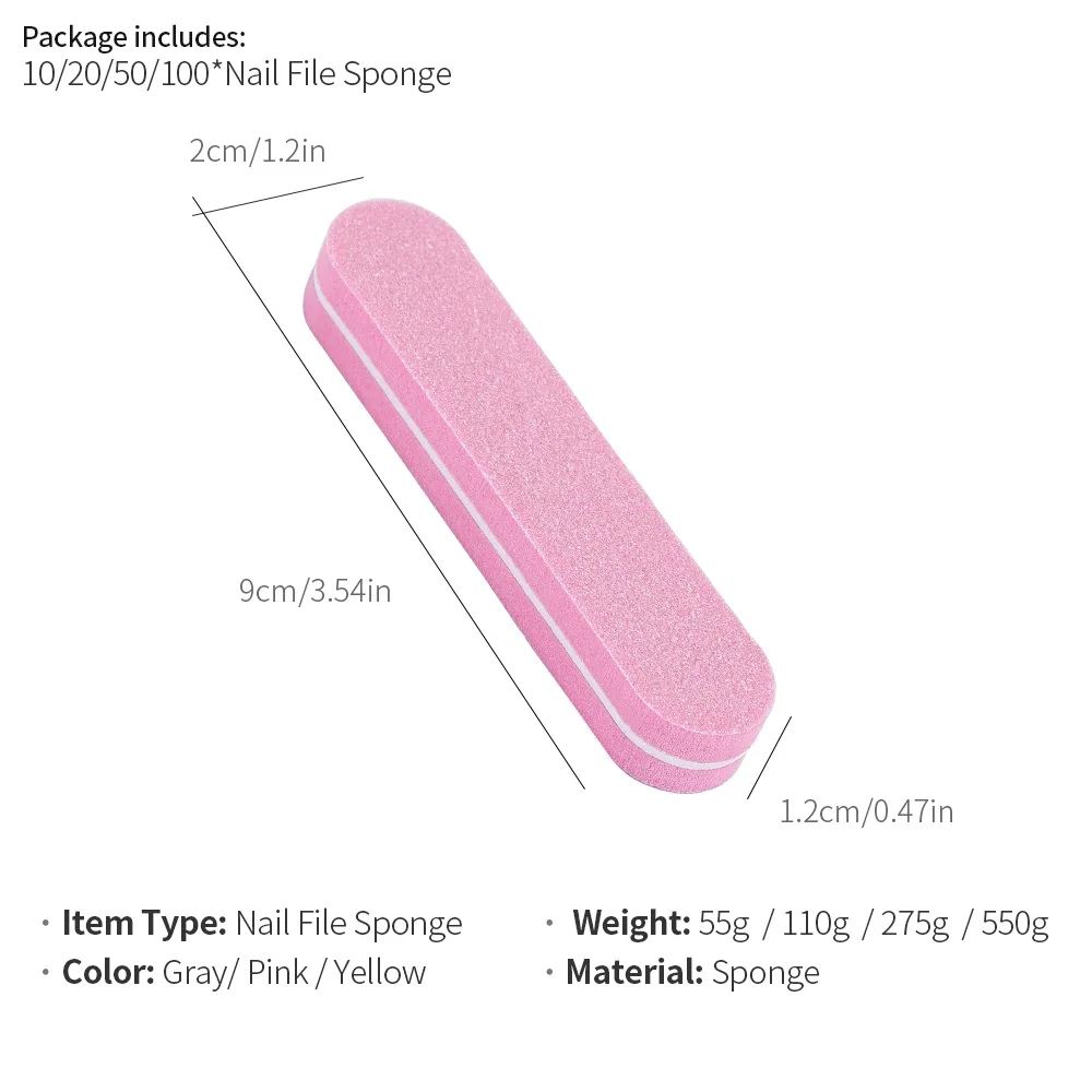 100 шт пилочки для ногтей моющиеся двухсторонние наждачные доски пилочки для полировки ногтей салонные маникюрные инструменты полировка Шлифовальная Пилка губка